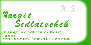 margit sedlatschek business card